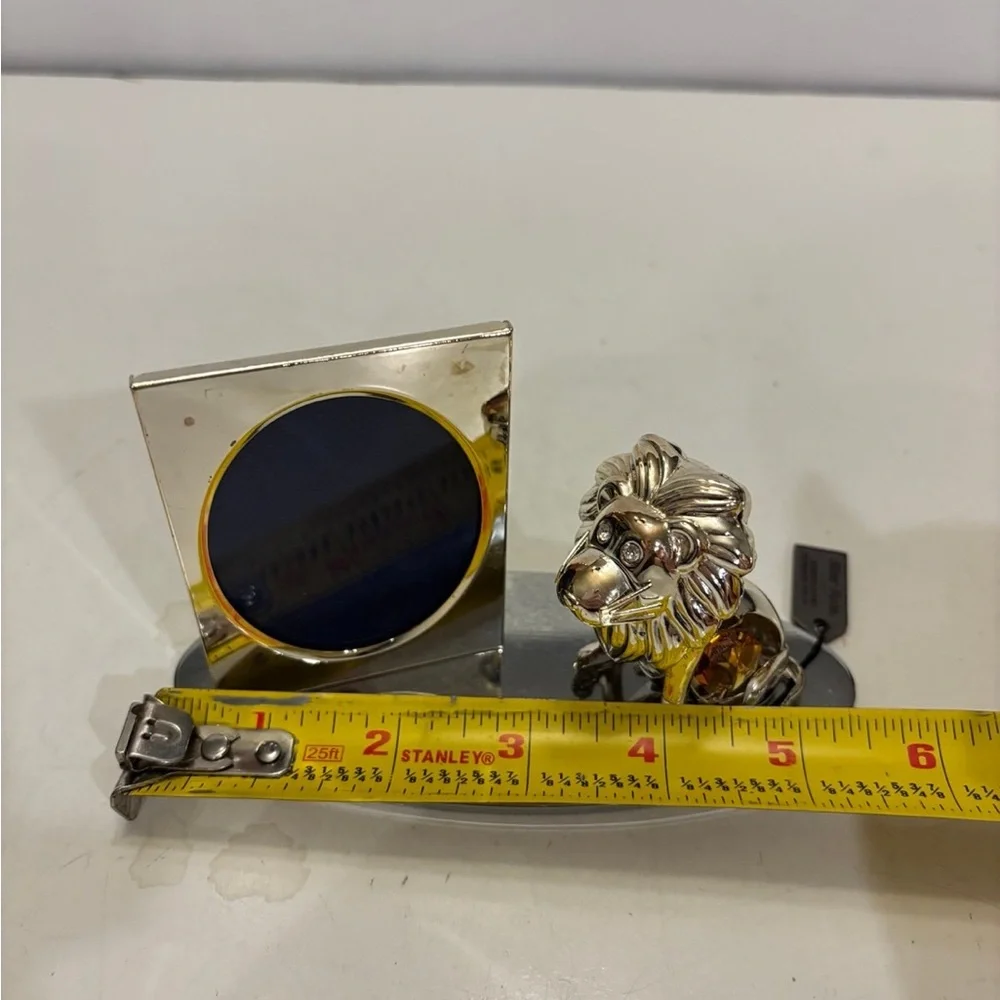 Matashi Silver Plated Tabletop Picture Frame with Crystals Studded Cartoon Lion
